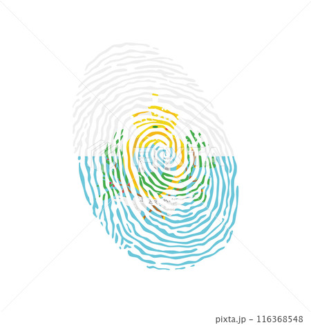 Fingerprint vector colored with the national flag of San Marino 116368548