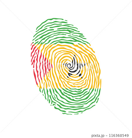 Fingerprint vector colored with the national flag of Sao Tome and Principe Fingerprint vector colored with the national flag of Sao Tome and Principe 116368549