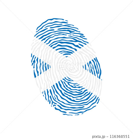 Fingerprint vector colored with the national flag of Scotland Fingerprint vector colored with the national flag of Scotland 116368551