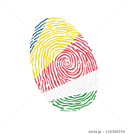 Fingerprint vector colored with the national flag of Seychelles 116368554