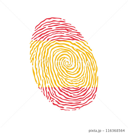 Fingerprint vector colored with the national flag of Spain 116368564
