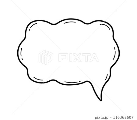 Speech bubbles doodle icon. Vector illustration for conceptual design. Speech bubbles doodle icon. Vector illustration for conceptual design. 116368607