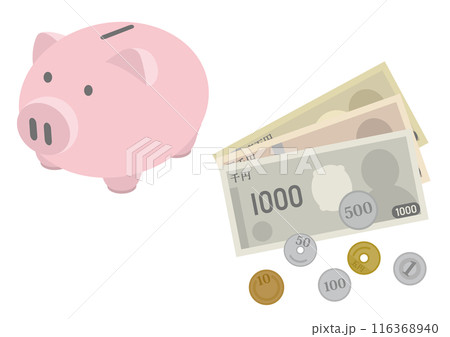 お金のイメージイラスト_2_24年の新札版 116368940