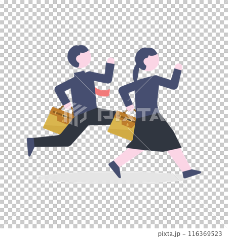 兩名辦公室工作人員奔跑 116369523