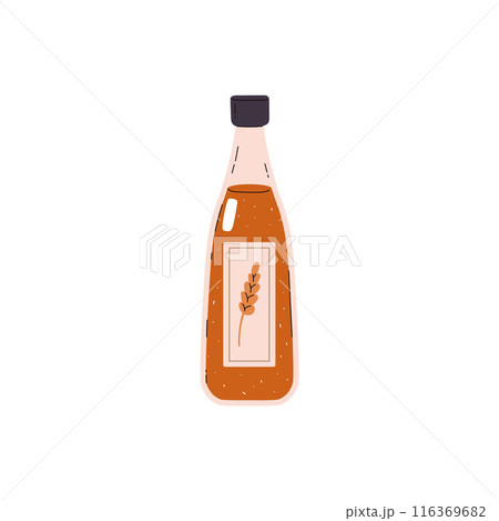 Vector illustration of wheat vinegar, which shows distilled vinegar in a plastic bottle 116369682