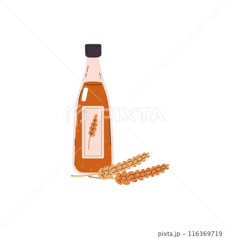 Vector illustration of a bottle of malt vinegar on an isolated background. Vector illustration of a bottle of malt vinegar on an isolated background. 116369719