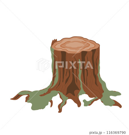 An old stump vector isolated illustration. Forest design element An old stump vector isolated illustration. Forest design element 116369790