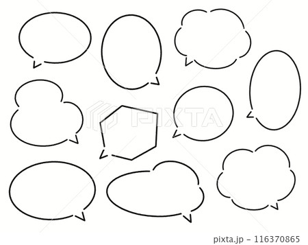 手書きの吹き出しセット 116370865