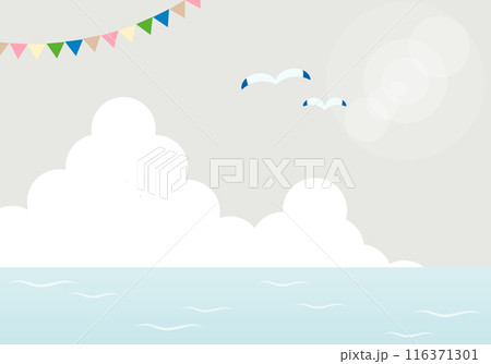 夏の海と白い雲 夏の海と白い雲 116371301