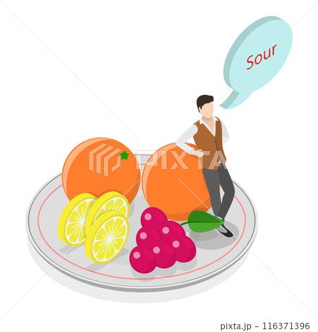 3D Isometric Flat Illustration of Human Five Tastes. Item 2 3D Isometric Flat Illustration of Human Five Tastes. Item 2 116371396