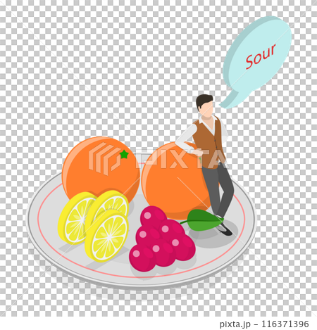 3D Isometric Flat Illustration of Human Five Tastes. Item 2 3D Isometric Flat Illustration of Human Five Tastes. Item 2 116371396