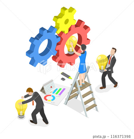 3D Isometric Flat Illustration of Teamwork And Collaboration. Item 2 3D Isometric Flat Illustration of Teamwork And Collaboration. Item 2 116371398