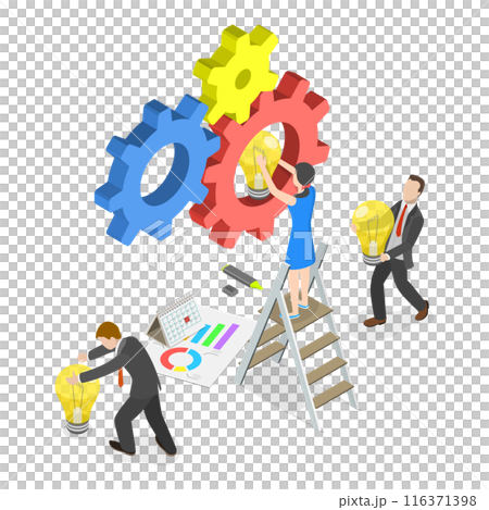 3D Isometric Flat  Illustration of Teamwork And Collaboration. Item 2 116371398