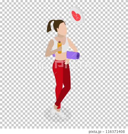 3D Isometric Flat  Illustration of Yoga Exercises. Item 1 116371408