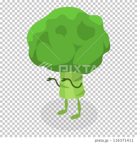 3D Isometric Flat  Set of Cute Vegetables. Item 6 116371411