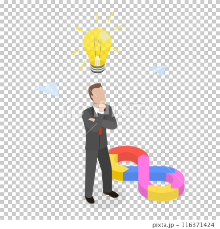 3D Isometric Flat  Illustration of Business Growth. Item 3 116371424