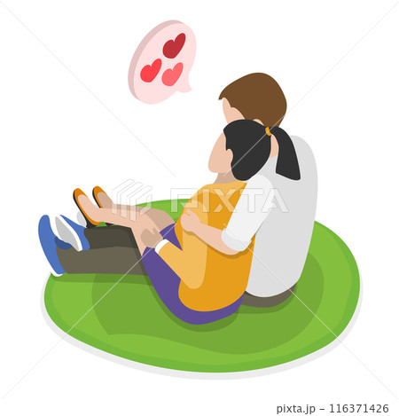 3D Isometric Flat  Set of Lovers Couples. Item 4 116371426