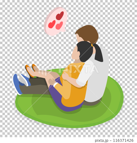 3D Isometric Flat  Set of Lovers Couples. Item 4 116371426