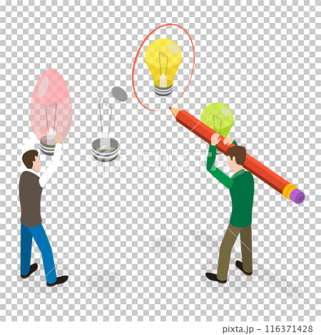 3D Isometric Flat  Illustration of Creativity and Innovations. Item 1 116371428