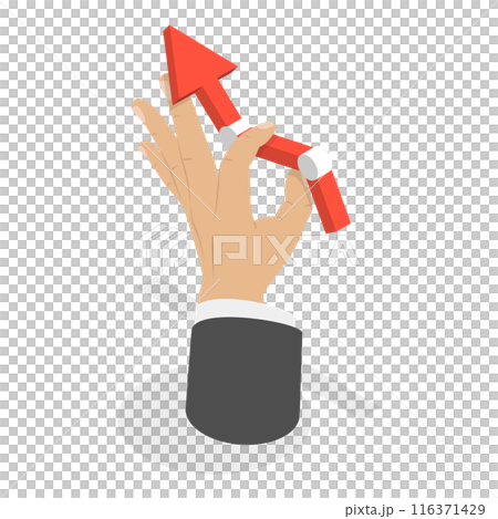 3D Isometric Flat  Illustration of Hands Gestures. Item 4 116371429