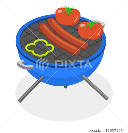 3D Isometric Flat Set of Barbecue Grills. Item 3 3D Isometric Flat Set of Barbecue Grills. Item 3 116371434