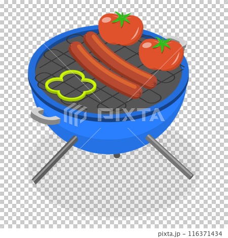 3D Isometric Flat Set of Barbecue Grills. Item 3 3D Isometric Flat Set of Barbecue Grills. Item 3 116371434