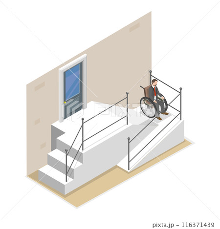 3D Isometric Flat  Illustration of Disability Accessibility. Item 1 116371439