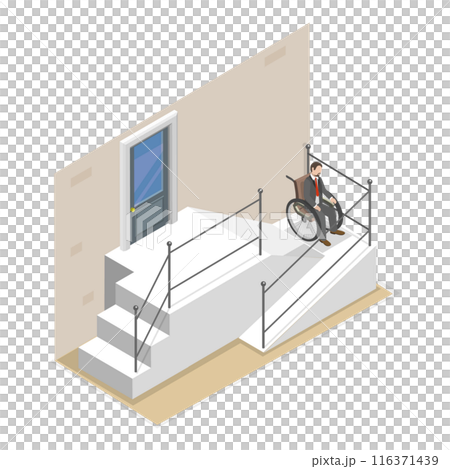 3D Isometric Flat  Illustration of Disability Accessibility. Item 1 116371439