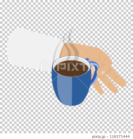 3D Isometric Flat  Set of Hands Holding Kitchen Utensils. Item 3 116371444