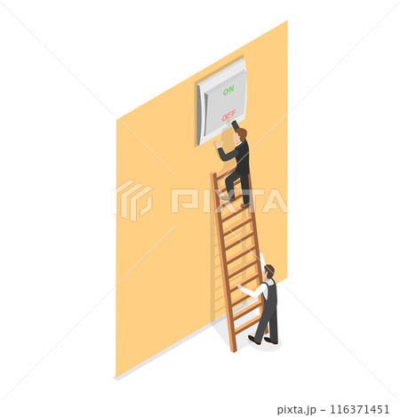 3D Isometric Flat  Illustration of Unpluging Appliances. Item 1 116371451