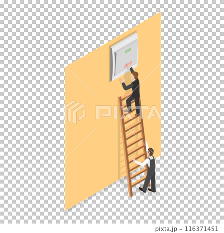 3D Isometric Flat  Illustration of Unpluging Appliances. Item 1 116371451