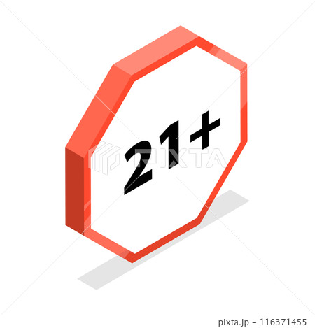 3D Isometric Flat  Set of Sensitive Content Signs. Item 3 116371455