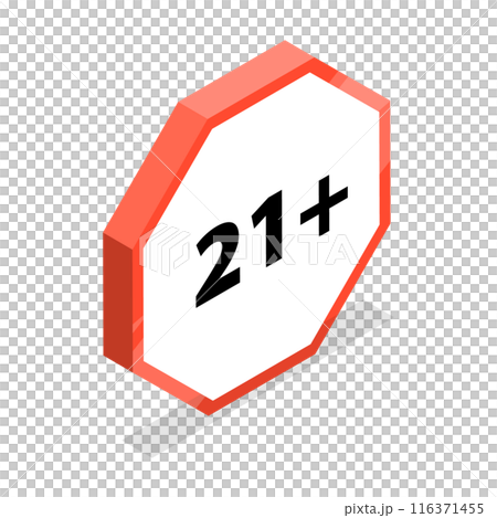 3D Isometric Flat  Set of Sensitive Content Signs. Item 3 116371455