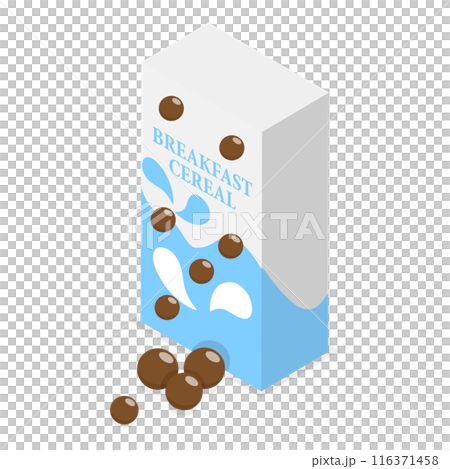 3D Isometric Flat Set of Breakfast Cereals. Item 1 3D Isometric Flat Set of Breakfast Cereals. Item 1 116371458