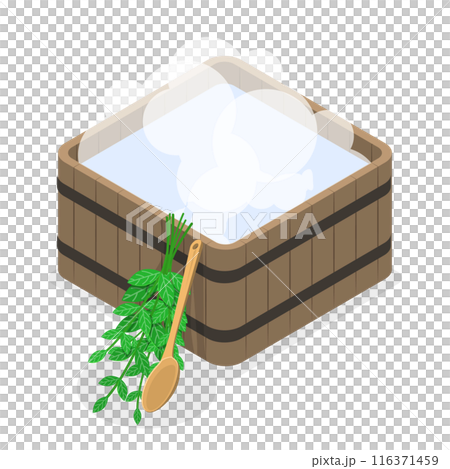 3D Isometric Flat  Illustration of Sauna And SPA. Item 3 116371459