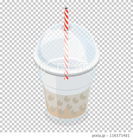 3D Isometric Flat Set of Bubble Tea. Item 2 3D Isometric Flat Set of Bubble Tea. Item 2 116371481