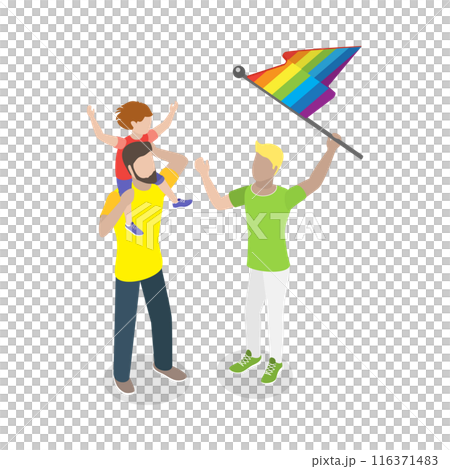 3D Isometric Flat Illustration of LGBT Community. Item 1 3D Isometric Flat Illustration of LGBT Community. Item 1 116371483