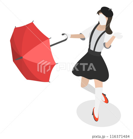 3D Isometric Flat  Set of Mime Actors. Item 1 116371484