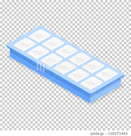 3D Isometric Flat  Set of Ice Cubes for Cocktails. Item 1 116371485