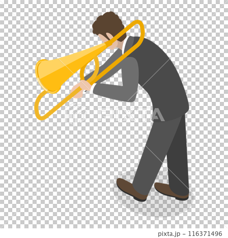 3D Isometric Flat  Illustration of Jazz Band. Item 1 116371496