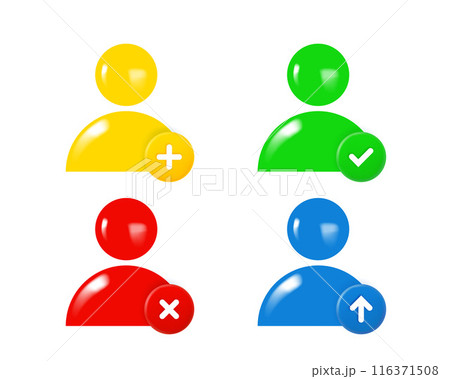 Color human icon set with different pictograms. 3d vector clipart Color human icon set with different pictograms. 3d vector clipart 116371508