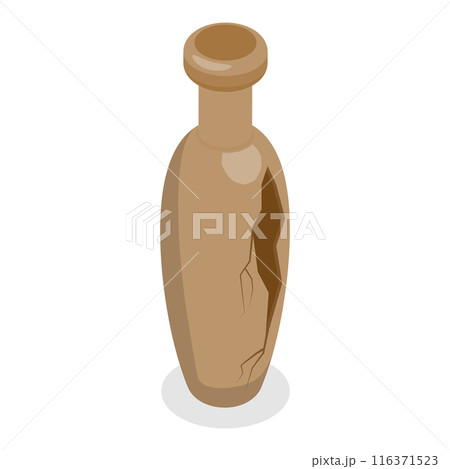 3D Isometric Flat Set of Antique Pottery. Item 1 3D Isometric Flat Set of Antique Pottery. Item 1 116371523