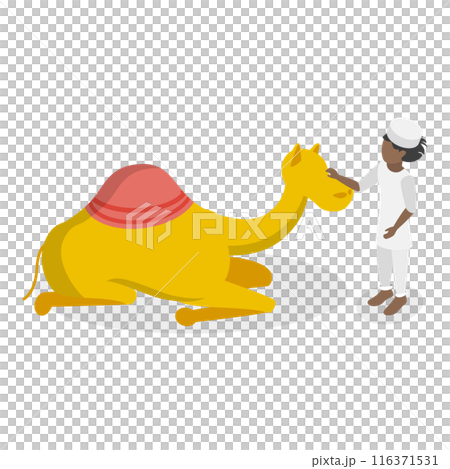 3D Isometric Flat  Set of Desert Elements. Item 2 116371531