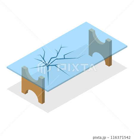 3D Isometric Flat  Set of Broken Furniture. Item 2 116371542