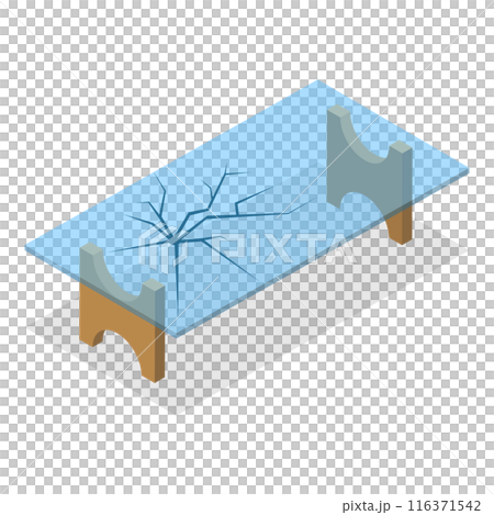 3D Isometric Flat  Set of Broken Furniture. Item 2 116371542