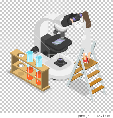 3D Isometric Flat  Illustration of Medical Tests. Item 3 116371546