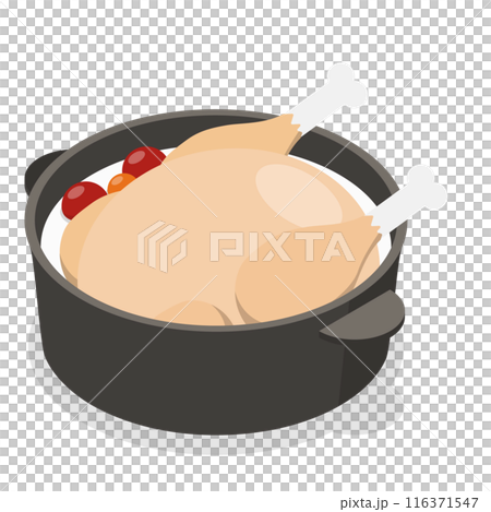 3D Isometric Flat  Set of Korean Food. Item 2 116371547