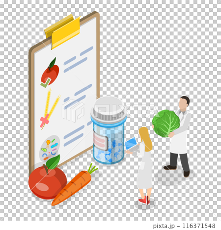3D Isometric Flat  Illustration of Digestive Tract Diseases. Item 1 116371548