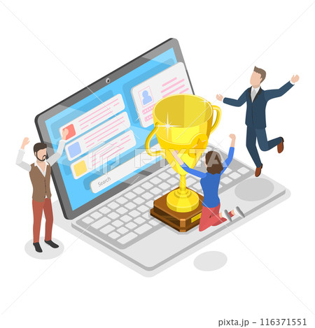 3D Isometric Flat Illustration of Achievement Rewards. Item 3 3D Isometric Flat Illustration of Achievement Rewards. Item 3 116371551