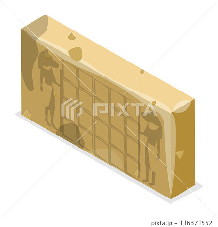 3D Isometric Flat  Set of Egypt Ancient Walls. Item 2 116371552